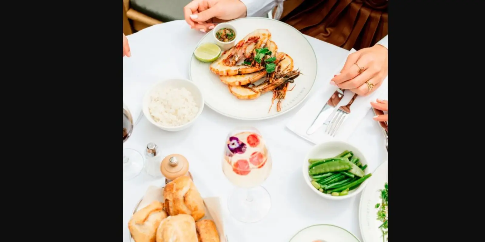 Table gambas cocktail rosé Amourette